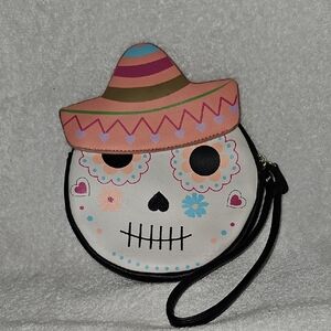 Betsey Johnson Pink and Blue Sugar Skull Wallet